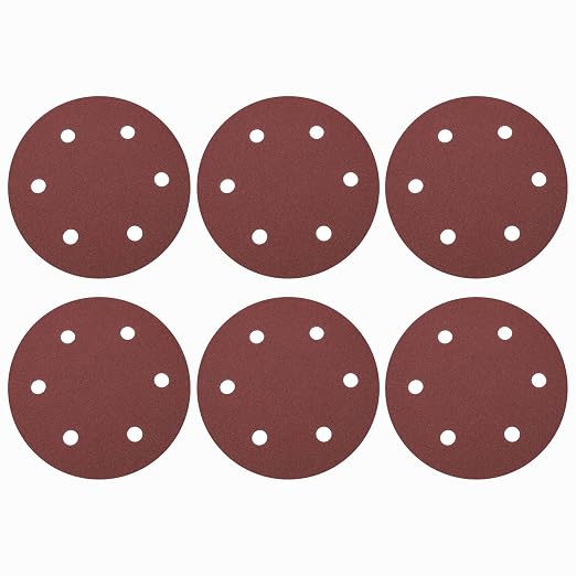 HARFINGTON 12 Pcs 9 Inch Sanding Discs 80 Grit Red Aluminum Oxide 6 Hole | Hook by HARFINGTON