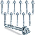 1/4 x 2-1/4 in Wedge Anchors 12 pcs Galvanized Concrete Anchors | Concrete by Unknown