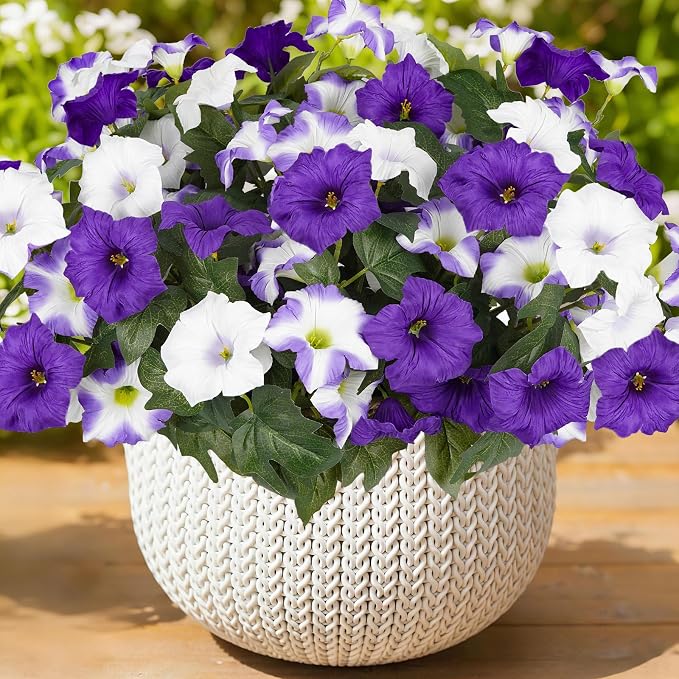 Artificial Flowers for Outdoors, Faux Morning Glory Spring Summer Decoration by ArtistryThatNeverWithers