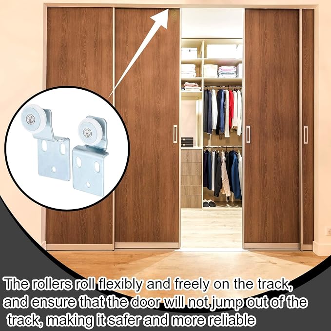 Blulu 8 Set Sliding Closet Door Roller Kit 1/2 Inch and 3/8 Inch Offset Include - Image 5