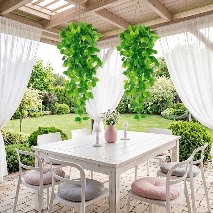 CEWOR 3pcs Fake Hanging Plants for Room Decor, 3.6ft Artificial Ivy Pothos Vine - Image 7
