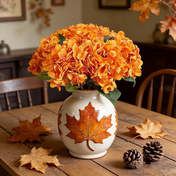 Kimura's Cabin 6pcs Hydrangea Artificial Flowers Fall Fake Hydrangea, Wedding - Image 4