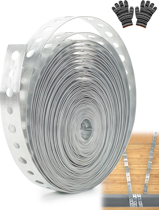 Galvanized Metal Pipe Strap 3/4-Inch x 33-Feet 24-Gauge Pipe Hanger Strap Metal by AxiSculpt