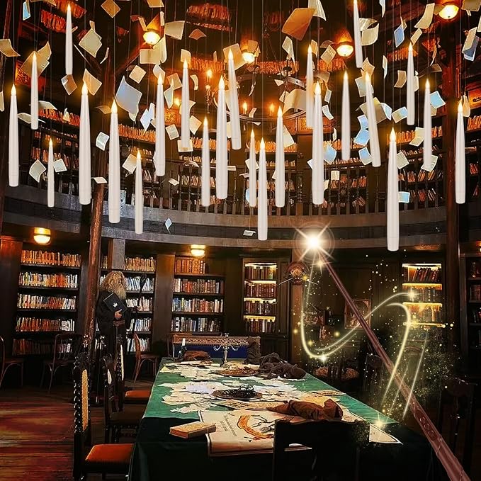 36 Pcs Halloween LED Magic Hanging Floating Candles, Taper Flickering Flameless - Image 6