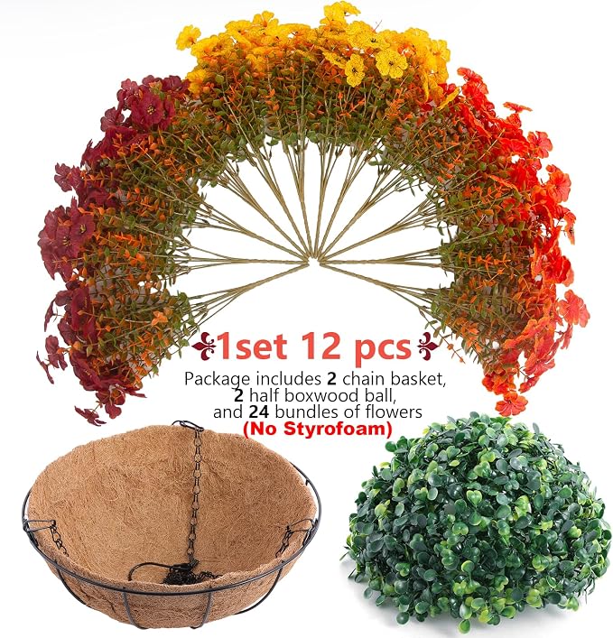 Hananona 2 Set Artificial Outdoor Fall Flowers - Image 3