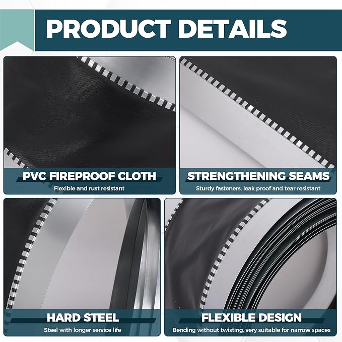 6-1/2 x 50 ft Vinyl Canvas Flexible Duct Connector - Image 3
