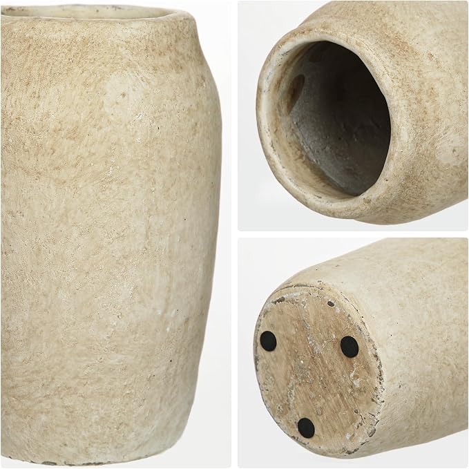Briful Rustic Vase for Farmhouse Tabletop Decor, 6.8" Small Ceramic Vase - Image 4