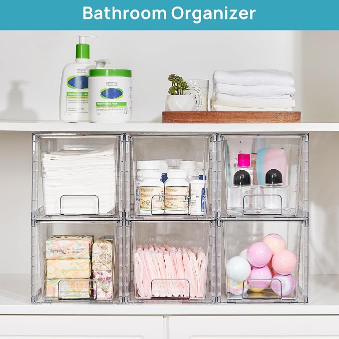 Vtopmart 6 Pack Large Stackable Storage Drawers | Easily Assemble Acrylic - Image 4