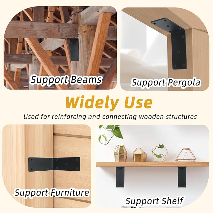8-Pack 6" x 6" x 2⅜" L Right Angle Bracket, Heavy Duty Corner Bracket | - Image 6