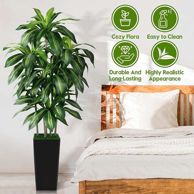 Artificial Dracaena Tree Indoor, 6FT Tall Fake Tree - Image 7