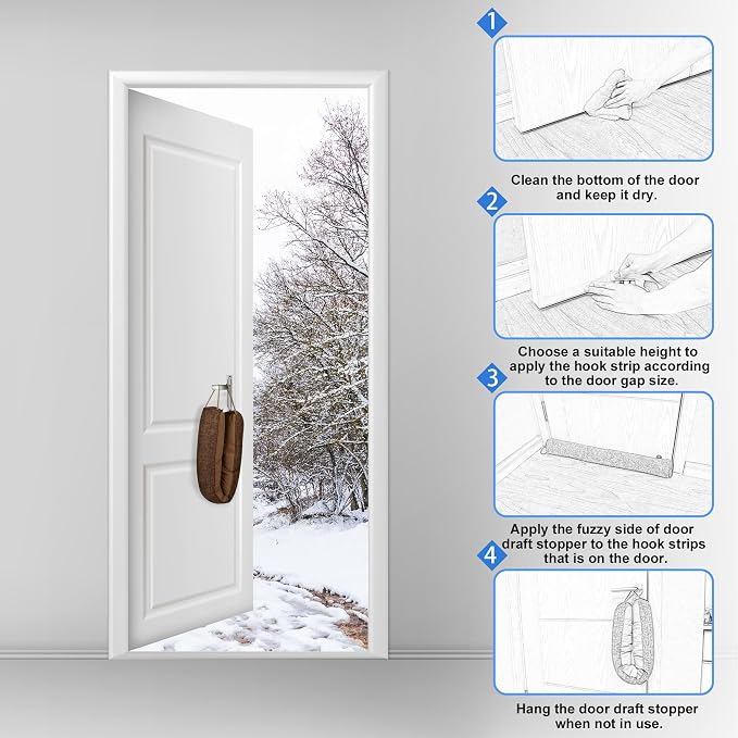 NABOWAN 32" Weighted Under Door Draft Stopper -Triangular Door Draft Blocker - Image 6