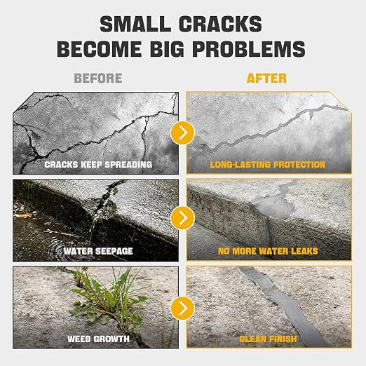 Concrete Crack Filler 3-Pack Oil-Based Self-Leveling Concrete Sealant Gray | - Image 4