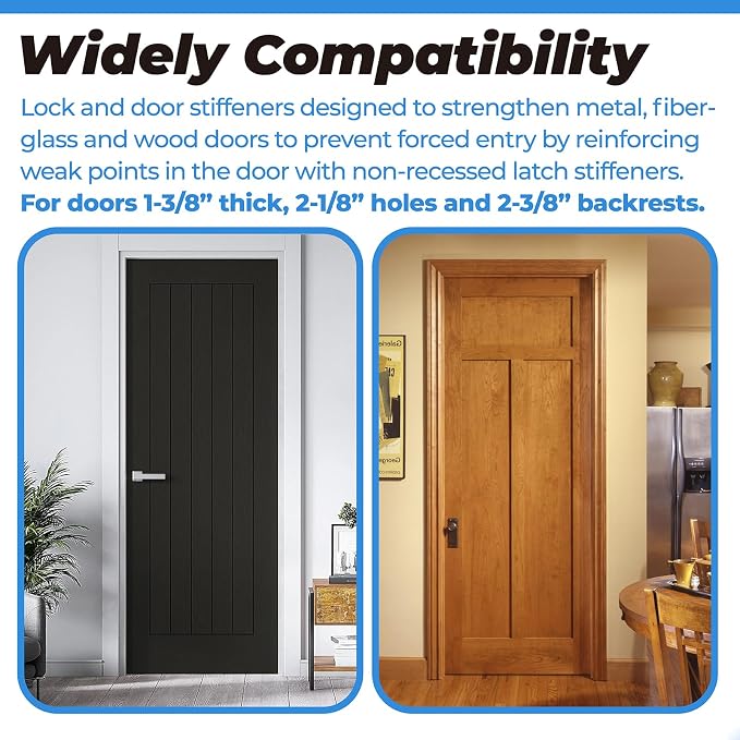 Black U 9585 Stainless Steel Lock and Door Reinforcement Plate - Image 3