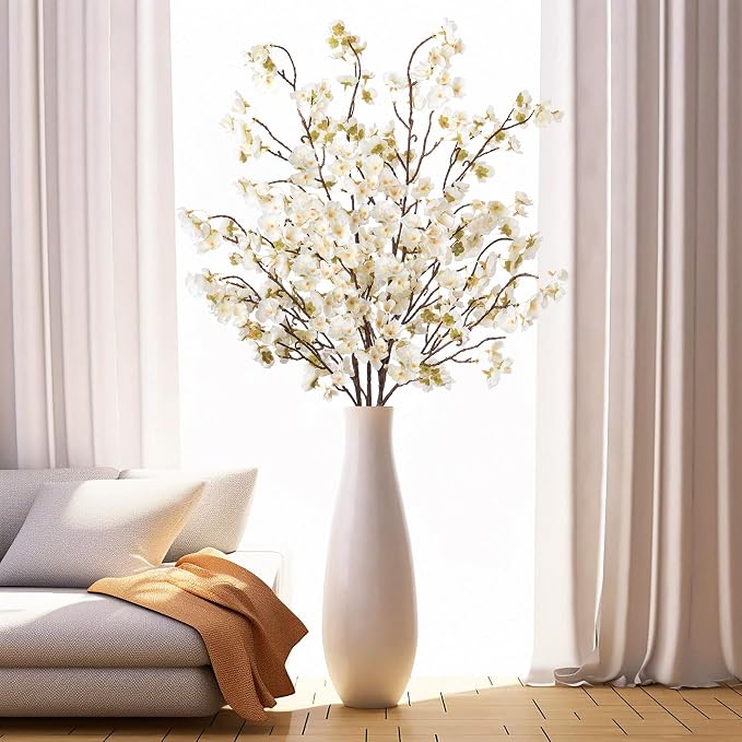 Ammyoo 4 Pcs Artificial Cherry Blossom Flower Branches, Bulk Silk Faux Flowers - Image 9