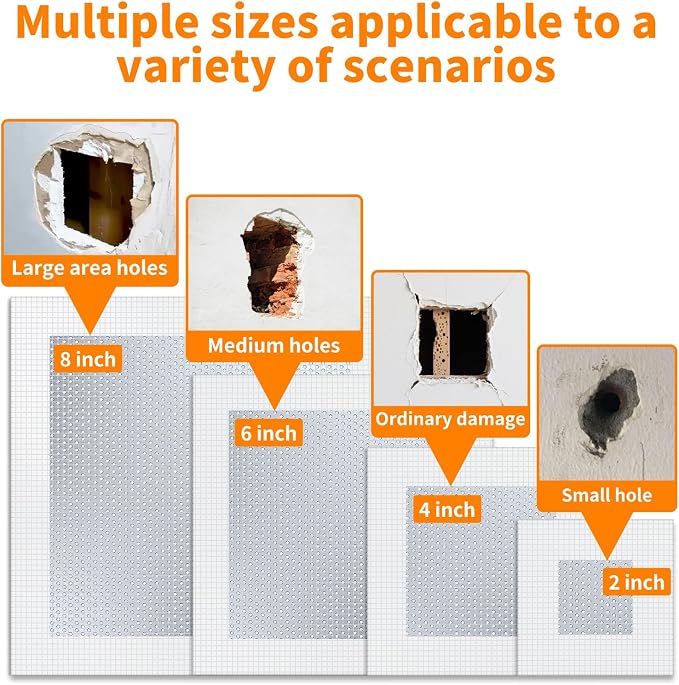 Wall Repair Patch Kit, 15 Pieces Aluminum Self-Adhesive Mesh Repair Patches - Image 4