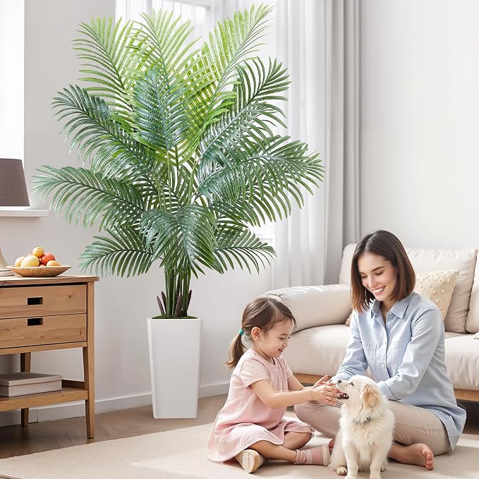 VEVOR Artificial Areca Palm Tree 6 ft, Fake Palm Tropical Plants - Image 8