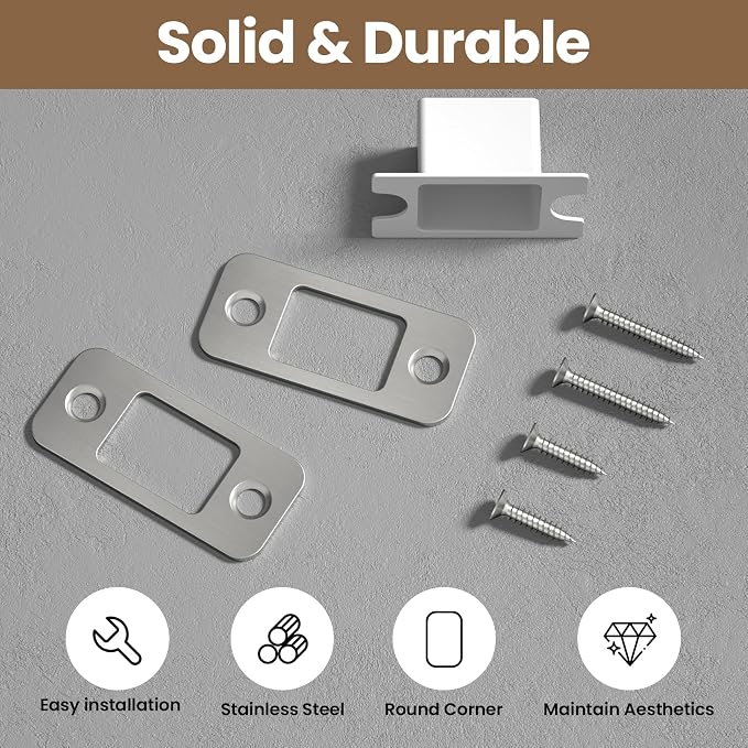 Deadbolt Strike Plate Door Backplate 1" x 2-1/4" Round Corner | Deadbolt Strike - Image 8