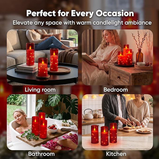 Raycare 18 Pcs Flameless Battery Operated Pillar Candles - Image 7