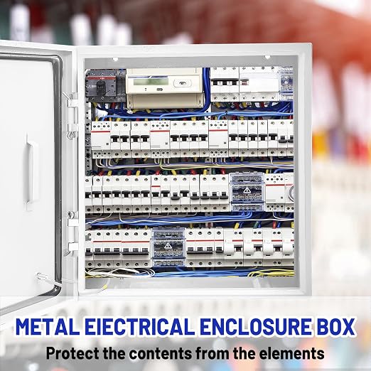 Electrical Junction Box 20x20x6, NEMA 4X IP66 Steel Enclosure Box | 1.5mm steel - Image 2