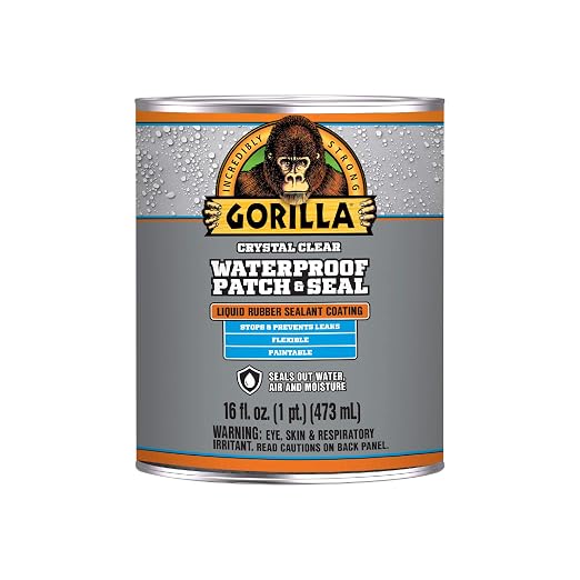 Gorilla Waterproof Patch & Seal Liquid Rubber Sealant, Crystal Clear by Gorilla