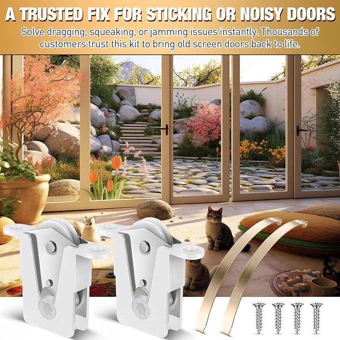 2 Pack Sliding Screen Door Rollers Compatible - Image 7