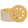 HARFINGTON 150Pcs 5Inch Sanding Discs 100Grit Yellow Aluminum Oxide 8 Hole | by HARFINGTON