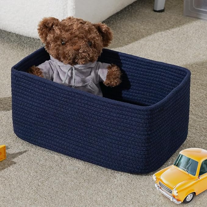 3 Pack Storage Baskets for Organizing, 13.7×9.5×6.3", Cotton Rope Basket for - Image 5