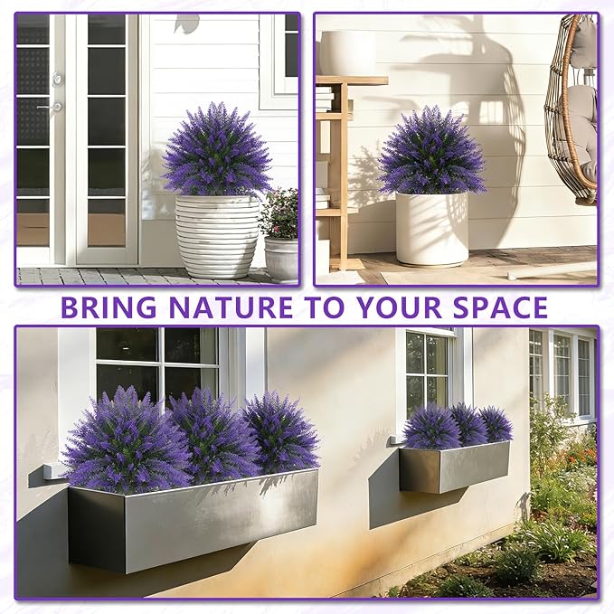 Grooy Artificial 2 Pack Lavender UV Resistant Topiary Ball - Image 6