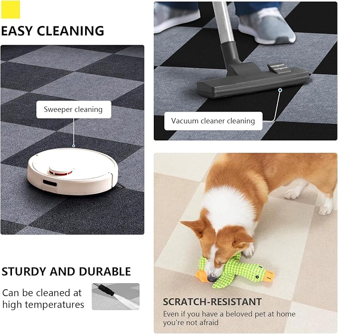 35pc 12" x 12" Self-Adhesive Carpet Tiles, Economical Temporary Flooring - Image 8
