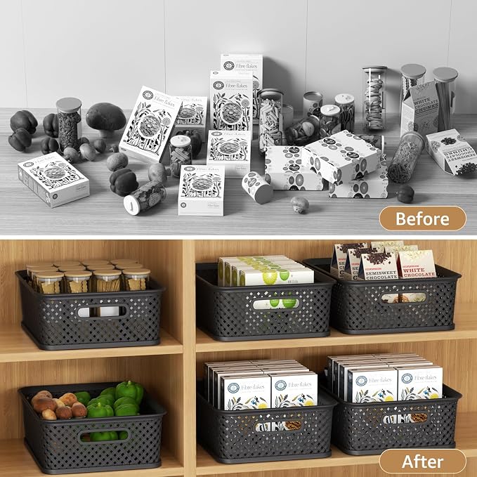MaxGear 3 Pack Plastic Storage Baskets, Suitable - Image 5