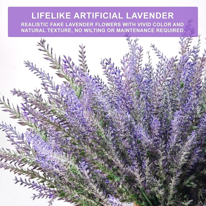 TURNMEON 10 Bundles Artificial Lavender Flowers - Image 4