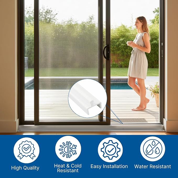 KC Hardware Vinyl Sliding Screen Door Track, Sliding Door Bottom Track - Image 4