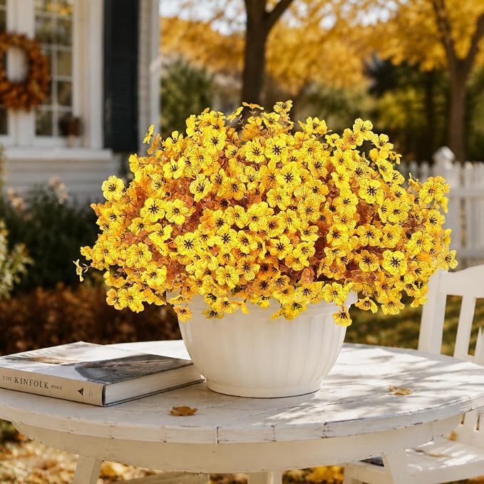 Artificial Faux Mums Flowers Plants - Image 7