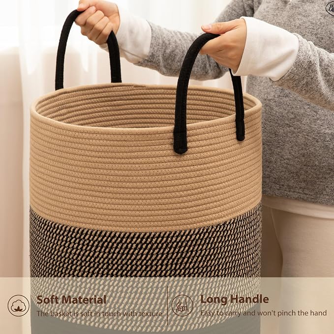 OIAHOMY 100L Nursery Hamper Laundry Basket Laundry Hamper Yellow/Black | - Image 6