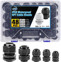 XHF IP68 Nylon Waterproof NPT Cable Glands Assortment 48pcs 1/4" by XHF