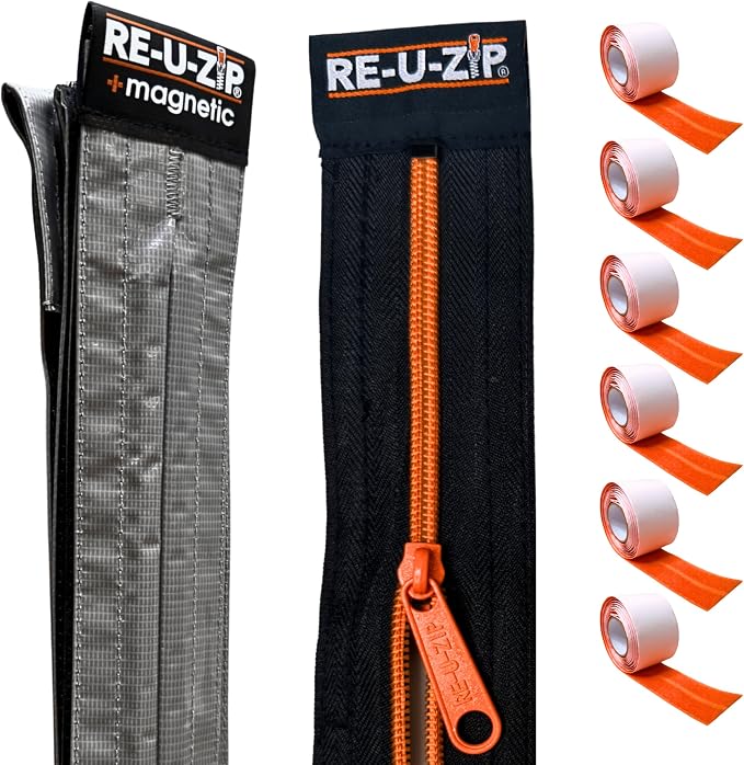 RE-U-ZIP® Reusable Magnetic Dust Barrier Zipper & Reusable Hook & Loop Dust by RE-U-ZIP