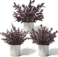Der Rose 3 Pack Plum Eucalyptus Fake Plants by DerRose