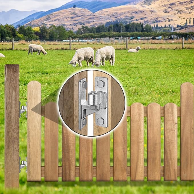 4.9" Heavy Duty Gate Hinges, Wall Mount Female Male Hinges | 2 Pairs, Hot-Dip - Image 2