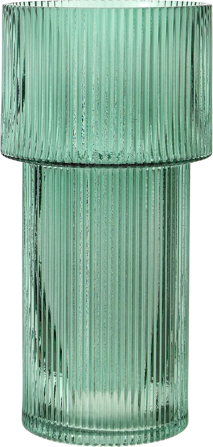 Large Glass Vase, 12 Inches Tall Vase by YANWE