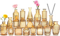 20 Pcs Amber Gold Glass Bud Vases- Set Amber Gold Small Vases by QLOFEI