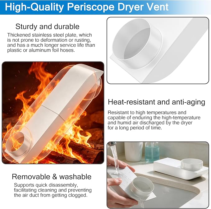 Upgraded Periscope Dryer Vent, 9.5–14.5 Inch Adjustable Low Profile Telescoping - Image 3