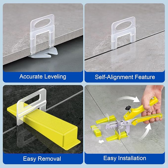 DGSL Tile Spacers 2400 Pcs Tile Clips, Tile Leveling System Clips 1/8 Inch | - Image 5