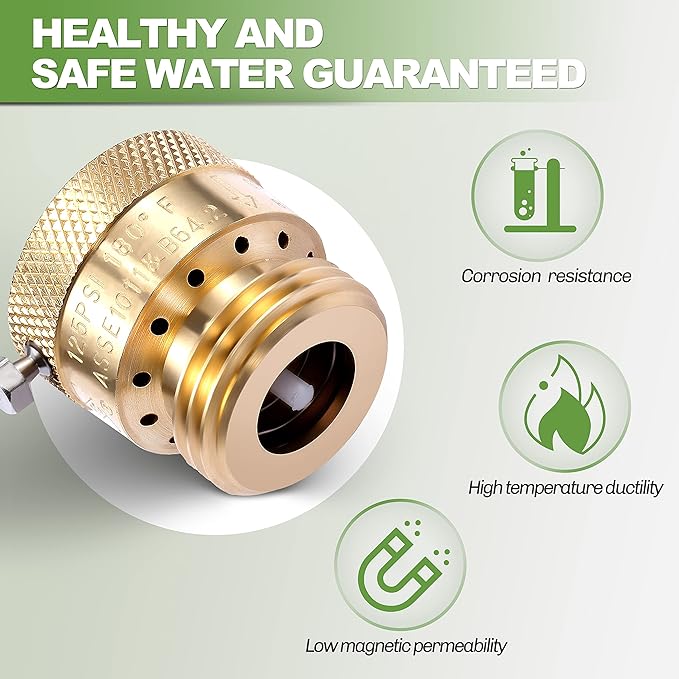 2 Pack Brass 3/4" Inch GHT Hose Bibb Backflow Preventer Vacuum Breaker | - Image 2