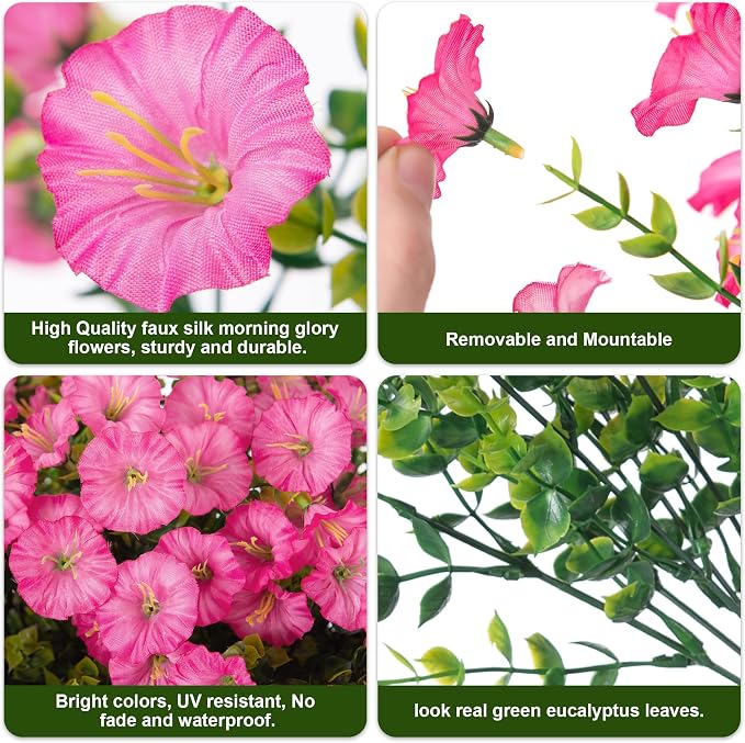 Artificial Flowers for Outdoors Fake Plants Outside Decoration, 12 Bundles Silk - Image 5