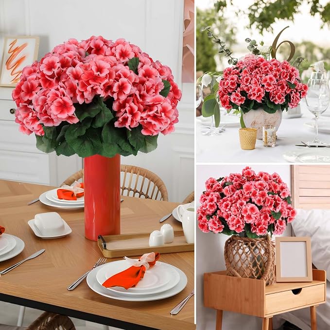 Hananona 6 Pcs Artificial Geranium Flowers - Image 6