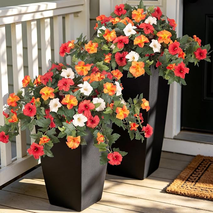 Ammyoo Artificial Fall Flowers Fake Petunias Plants by Ammyoo