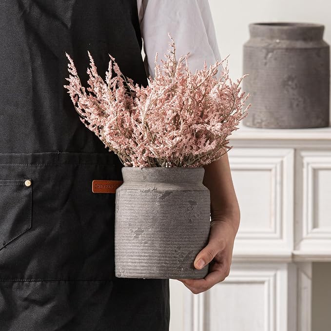 Ceramic Flower Vase 6.5 inch Farmhouse Rustic Vase - Image 3