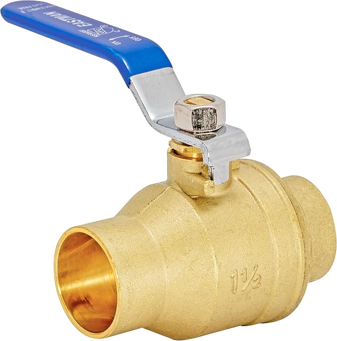 Eastman Heavy Duty Full Port Brass Ball Valve, 1-1/2 in Sweat x 1-1/2 in Sweat by Eastman