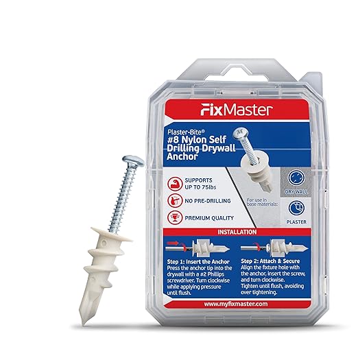 #8 Nylon Self-Drilling Drywall Anchors w/Screws – Premium Nylon 66 Hollow Wall by Unknown