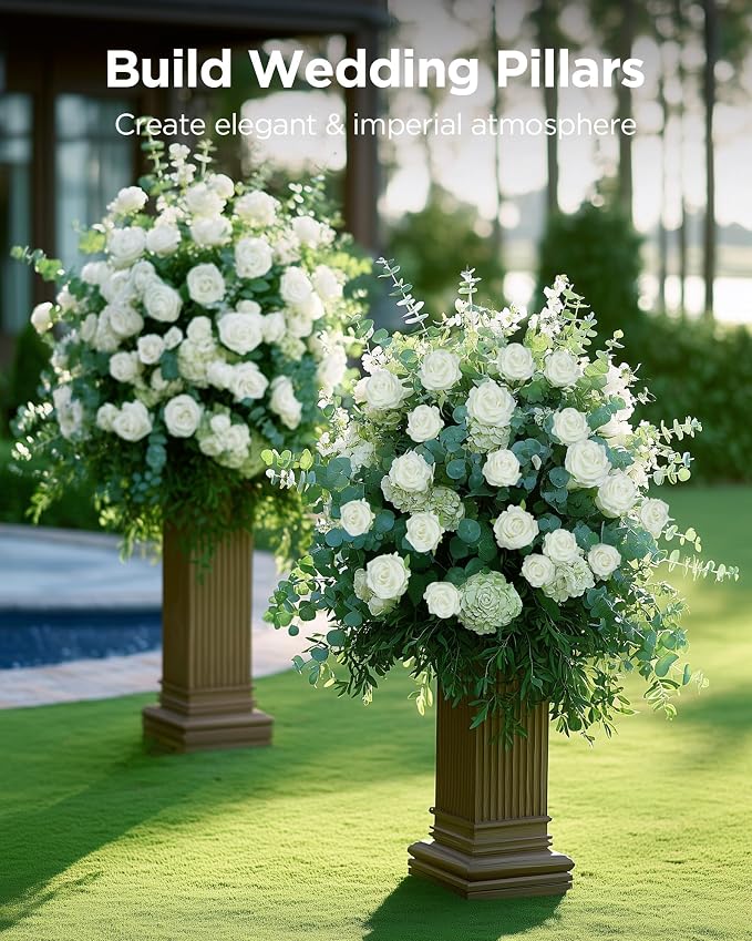 InnoGear White Roses Artificial Flowers 100 Pcs Fake Velvet Silk Floral | Bulk - Image 6